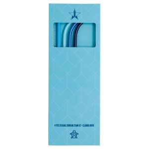 Jeffree Star 4-piece Blue Metal Straws Set